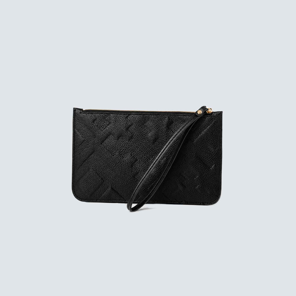 EMBOSSED WRISTLET BAG